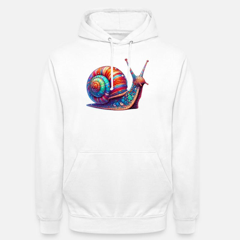 Escargot - Sweat-shirt à capuche unisexe - blanc