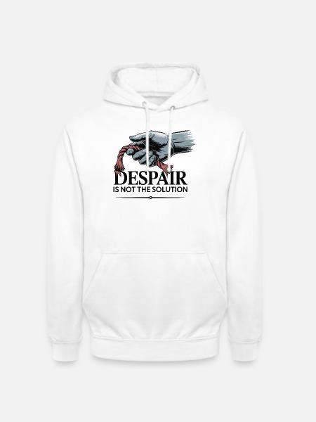 Resilient Hand Holding Frayed Rope - Unisex Hoodie - white