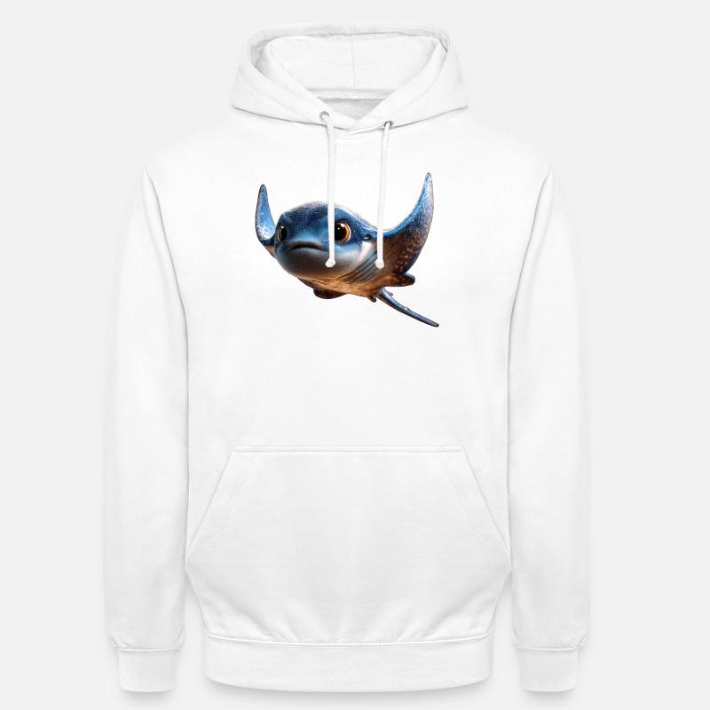 Manta Ray, Devil Ray, Stingray, Diver - Unisex Hoodie - white