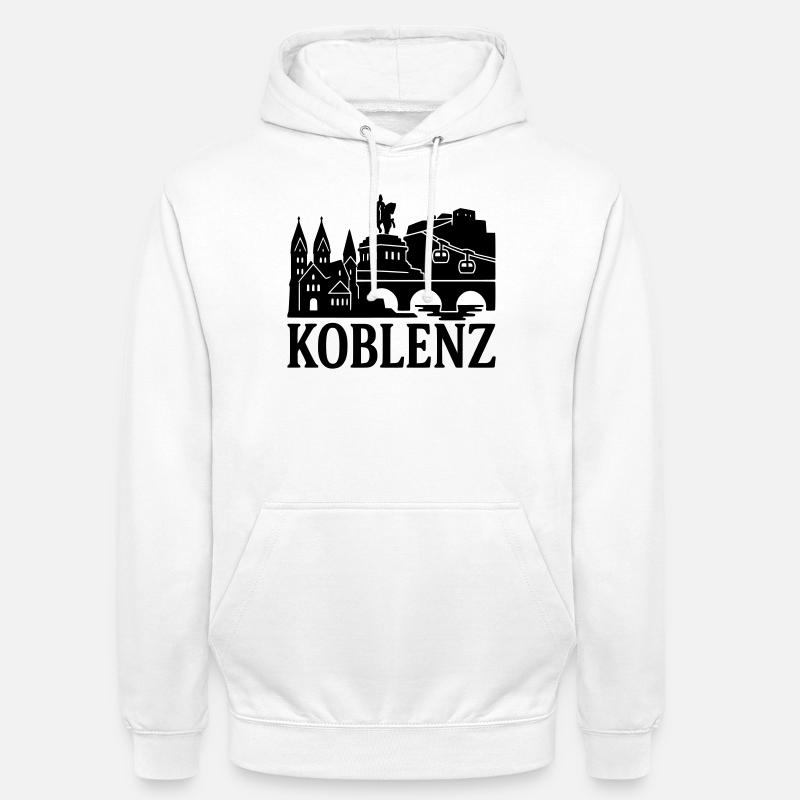 Silhouette de Coblence - Sweat-shirt à capuche unisexe - blanc