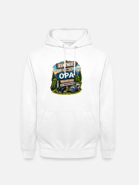 Vollzeit-Opa im Unruhestand - Unisex Hoodie - Weiß