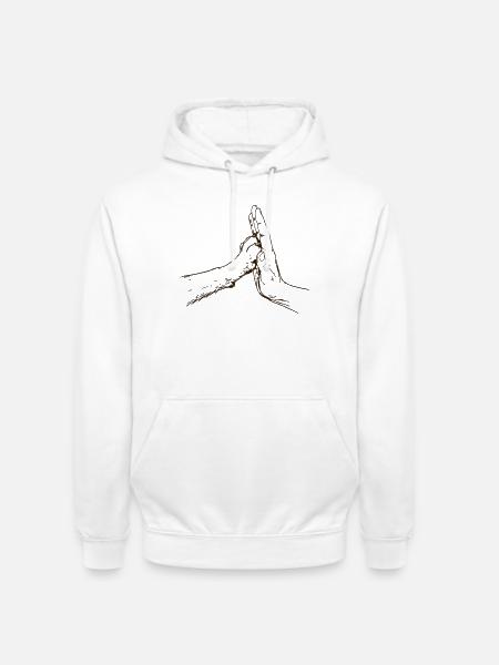 hand-pfote - Unisex Hoodie - Weiß
