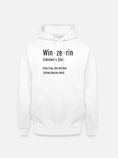 Winzerin Substantiv Definition Wein Geschenk - Unisex Hoodie - Weiß