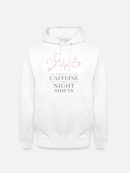 Nachtschichten Kaffee Motiv - Unisex Hoodie - Weiß