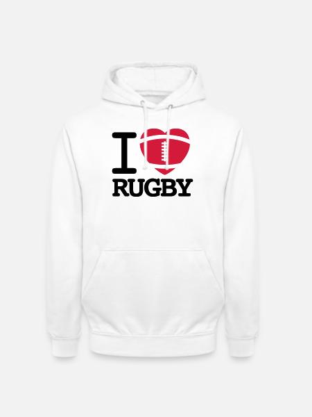 I love Rugby - Unisex Hoodie - white