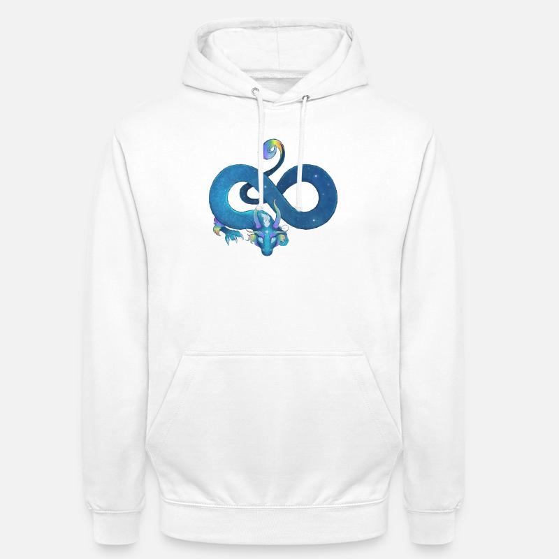 Blue Ink Spirits - Dragon Bleu Arc-En-Ciel Infini - Sweat-shirt à capuche unisexe - blanc