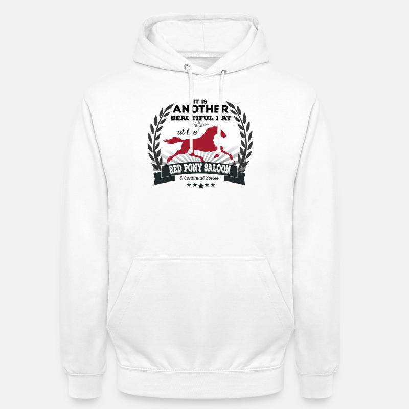 Cavalier du salon Red Pony Amant - Sweat-shirt à capuche unisexe - blanc
