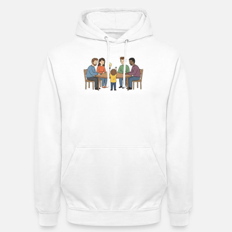 Kollektive Idee um einen Tisch - Unisex Hoodie - Weiß