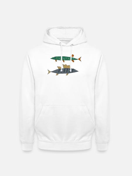 Hecht Zander Angeln Lustig - Unisex Hoodie - Weiß