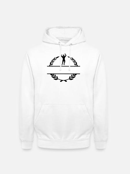 Bodybuilder im Lorbeerkranz - Unisex Hoodie - Weiß