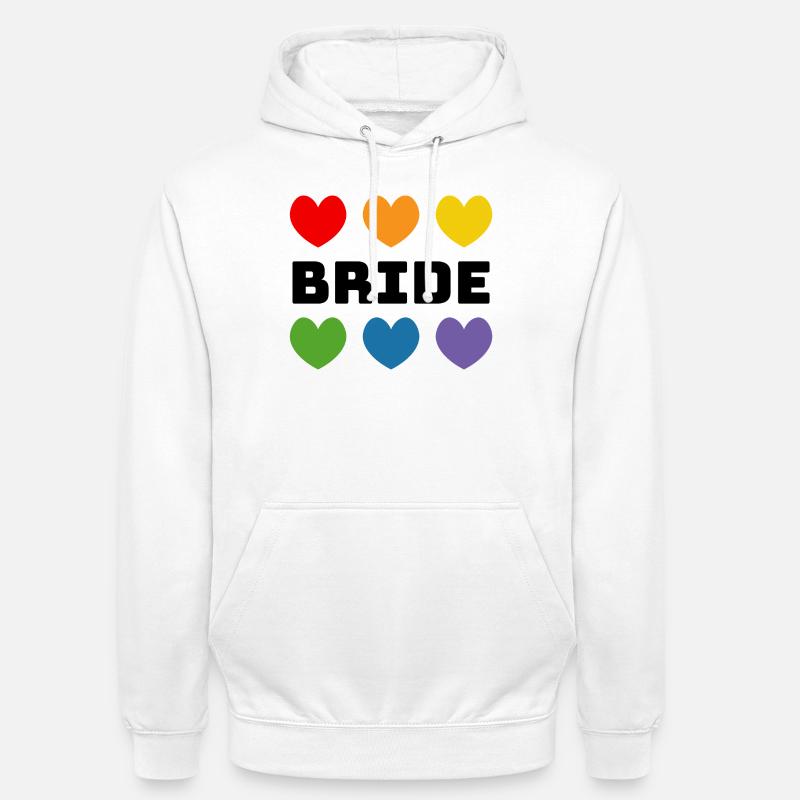 Regenbogenherzchen Bride schwarz - Unisex Hoodie - Weiß