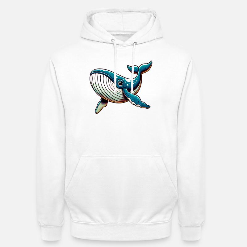 Balena - Felpa con cappuccio unisex - bianco