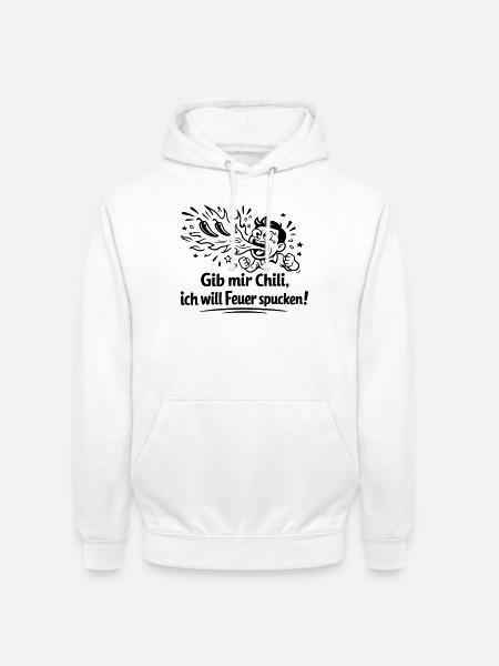 Fire Spitting Eating Chili - Unisex Hoodie - white
