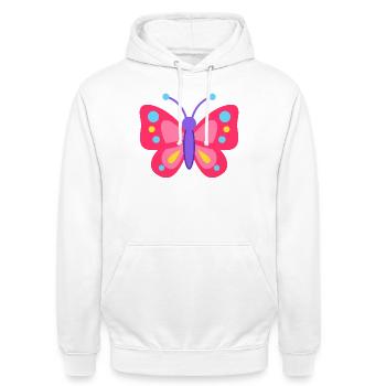 Farbiger Schmetterlingstraum - Unisex Hoodie - Weiß - Vorne - AI Model Male 185 dark (185cm) & AI Model Female 172 dark (172cm)