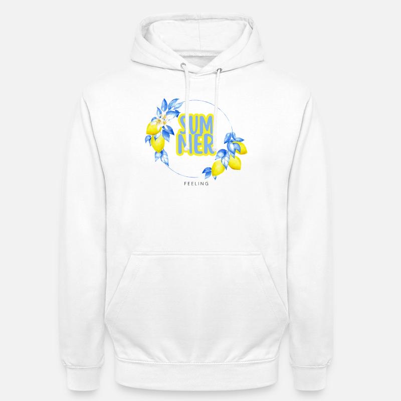 Summer Lemons Circle - Unisex Hoodie - white