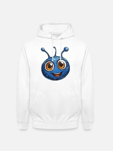 Blauer Schleimheld Cartoon - Unisex Hoodie - Weiß
