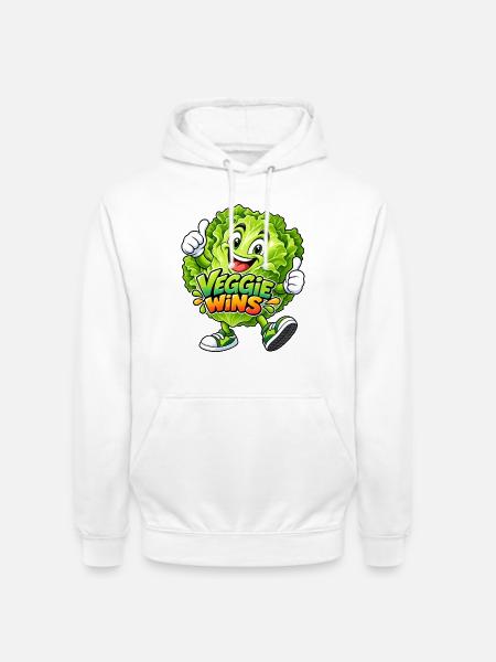 Lustiger Salat - Veggie gewinnt - Unisex Hoodie - Weiß