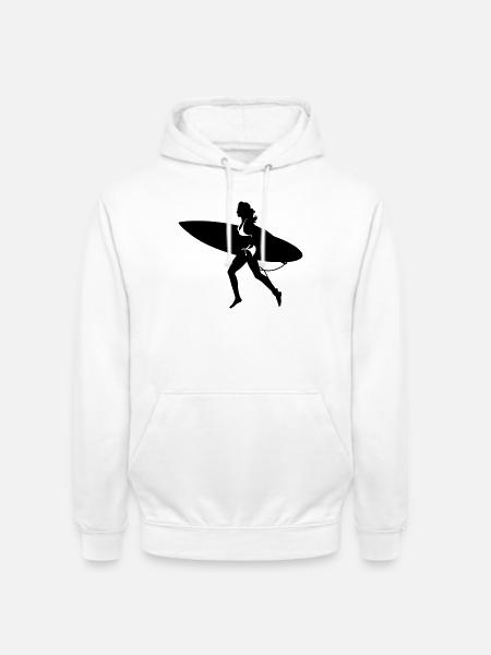 surfing - Sweat-shirt à capuche unisexe - blanc