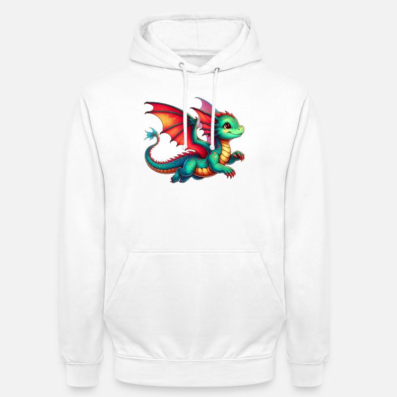 Dragon - Sweat-shirt à capuche unisexe - blanc