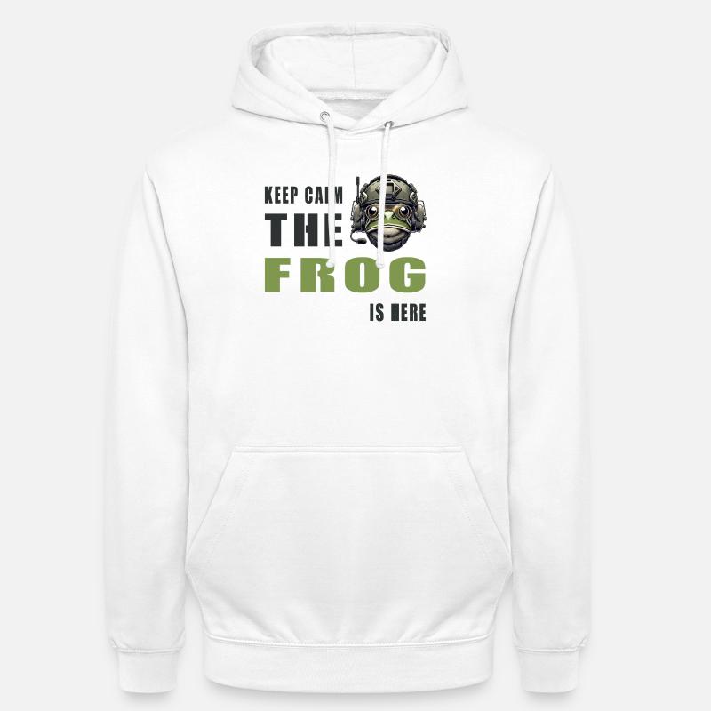 Kampffrosch – Keep Calm Style - Unisex Hoodie - Weiß