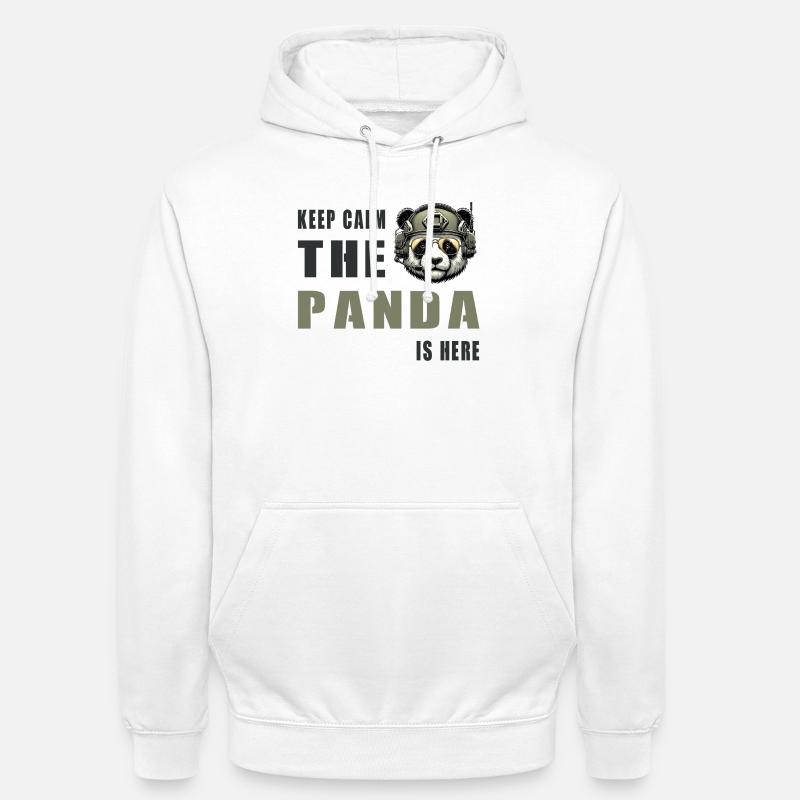 Panda tactique – Restez calme - Sweat-shirt à capuche unisexe - blanc