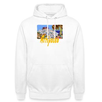 Astipalea - Unisex Hoodie - Weiß - Vorne - AI Model Male 185 dark (185cm) & AI Model Female 172 dark (172cm)