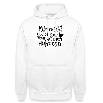 Fans de poulets - - Coq - Poussins - Sweat-shirt à capuche unisexe - blanc - Devant - AI Model Male 185 dark (185cm) & AI Model Female 172 dark (172cm)