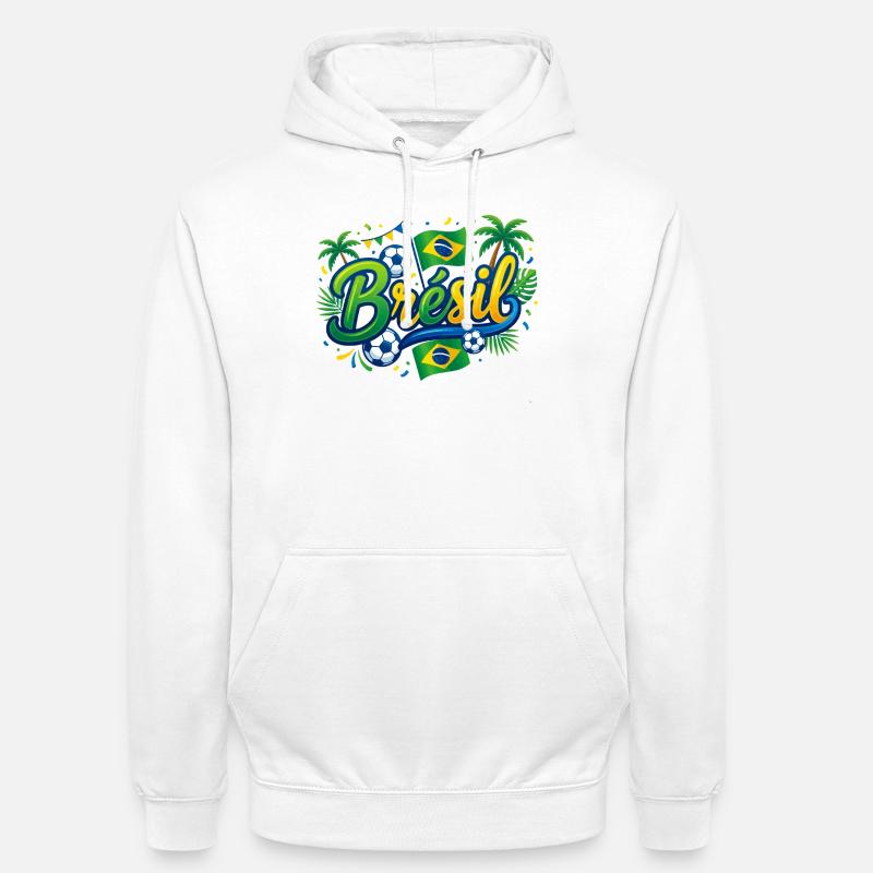 Brésil - Sweat-shirt à capuche unisexe - blanc