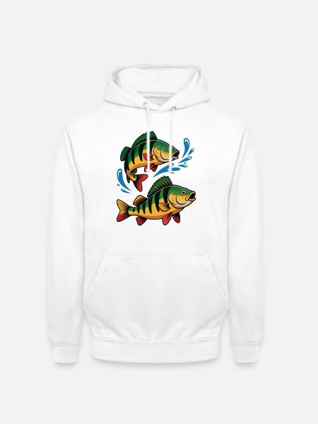 Barsch Angeln - Unisex Hoodie - Weiß
