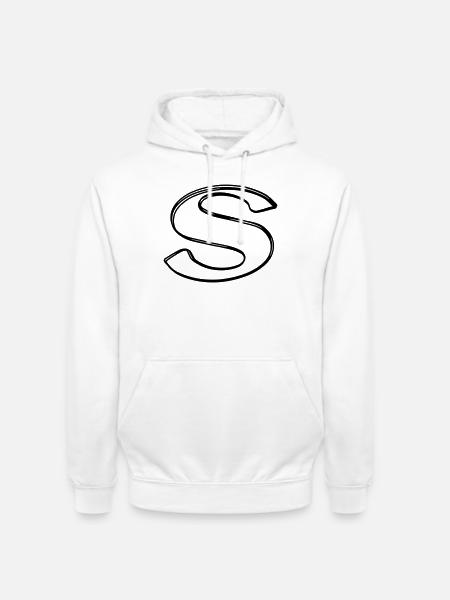 Kleinbuchstabe s handgezeichnet - Unisex Hoodie - Weiß