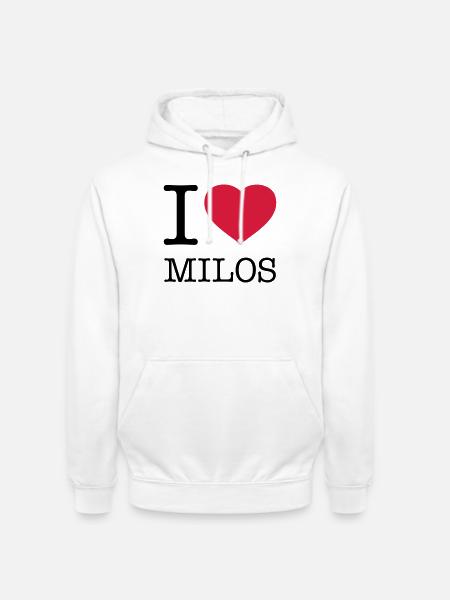 I LOVE MILOS - Unisex Hoodie - white