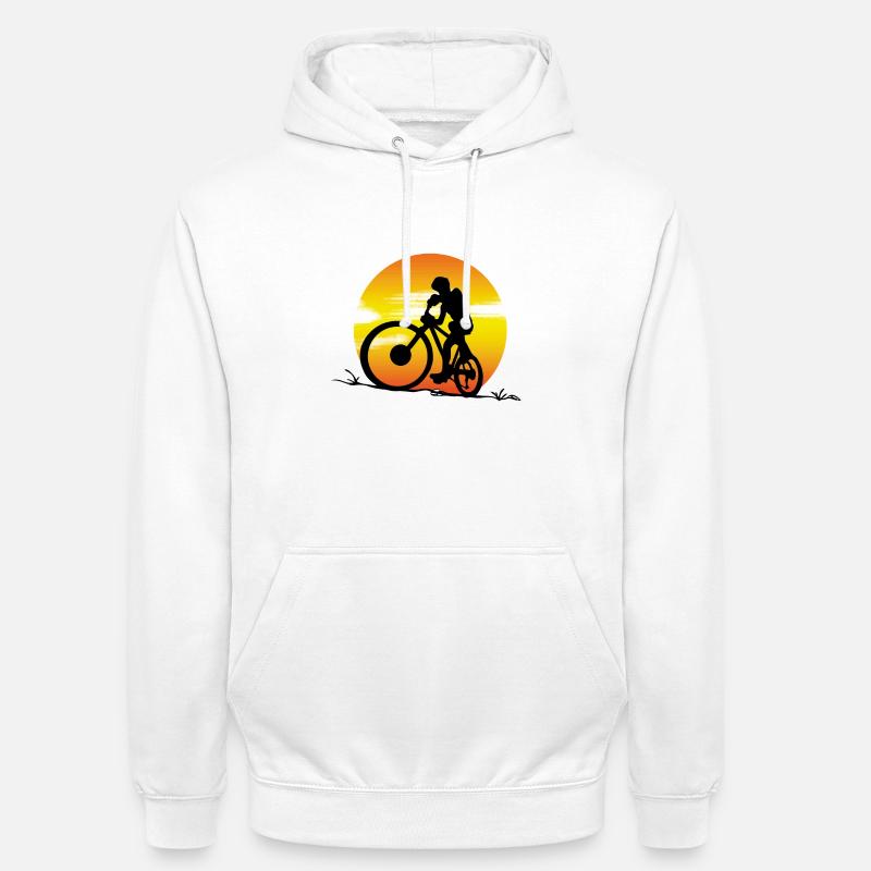 Coucher de soleil VTT - Sweat-shirt à capuche unisexe - blanc