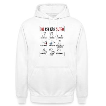 The Sutra Comic Panels Kunstwerk - Unisex Hoodie - Weiß - Vorne - AI Model Male 185 dark (185cm) & AI Model Female 172 dark (172cm)