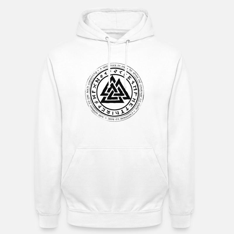 Valknut viikingit keltit germaaniset solmut riimut - Unisex-huppari - valkoinen