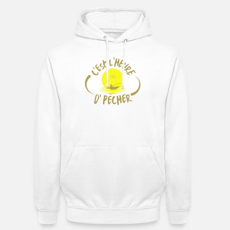C'est l'heure de pêcher - Sweat-shirt à capuche unisexe - blanc