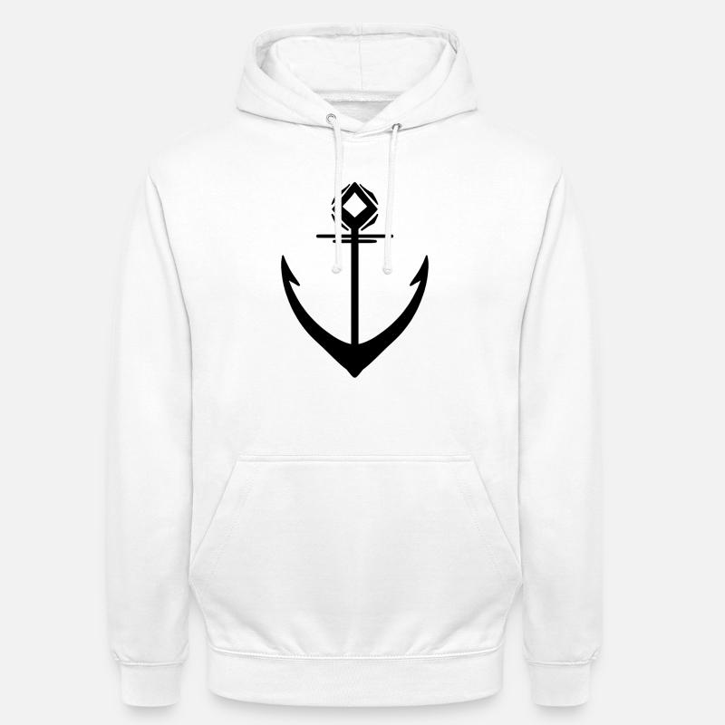 Ancre Noire - Sweat-shirt à capuche unisexe - blanc