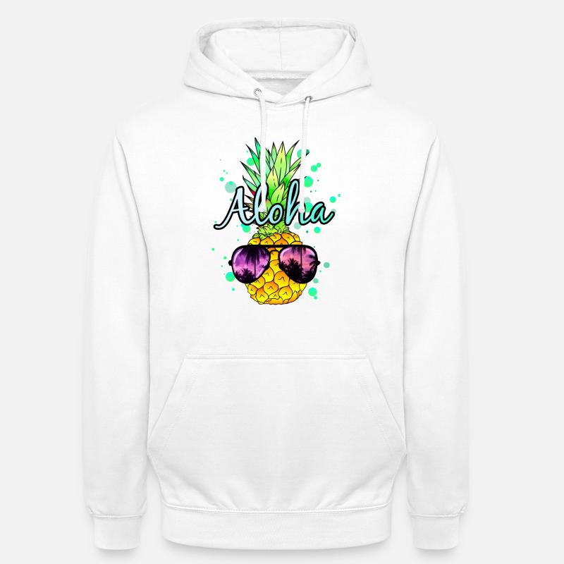 Ananas Aloha - Sweat-shirt à capuche unisexe - blanc