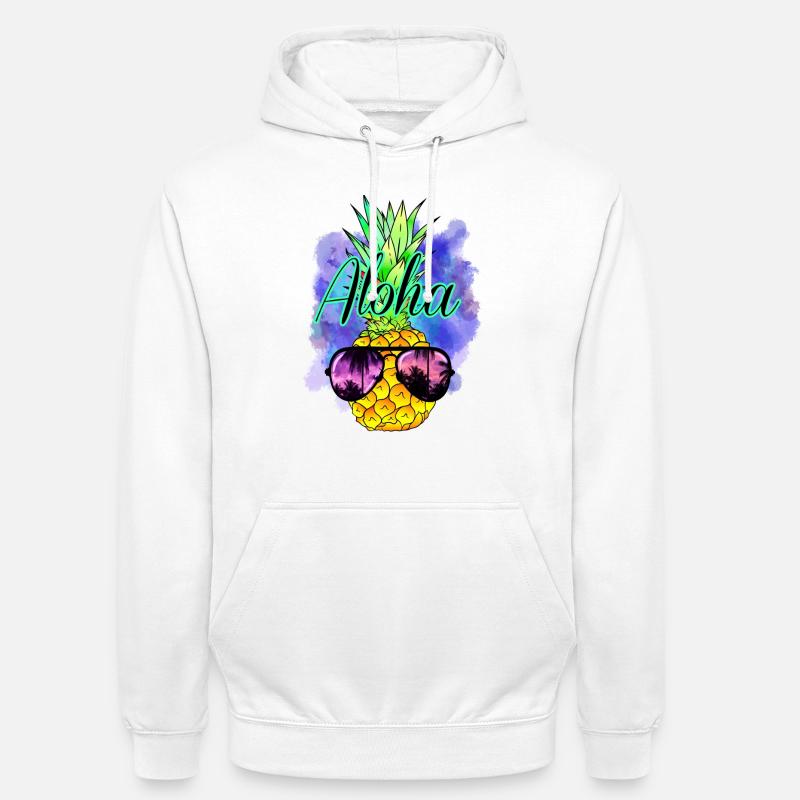 Aloha Ananas - Sweat-shirt à capuche unisexe - blanc
