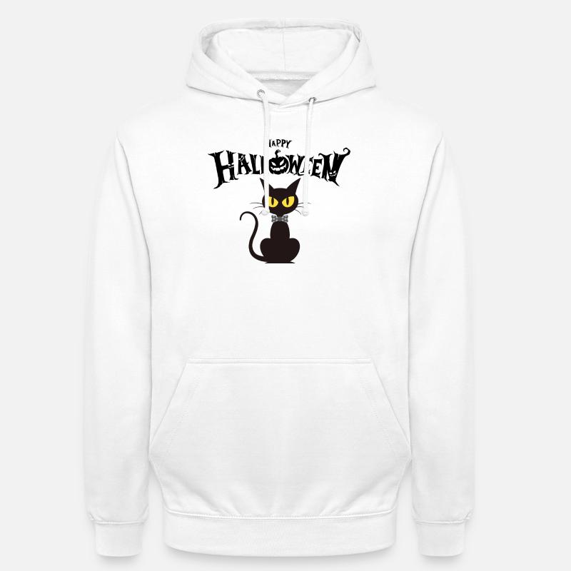 Black Cat Chic Fliege - Unisex Hoodie - Weiß