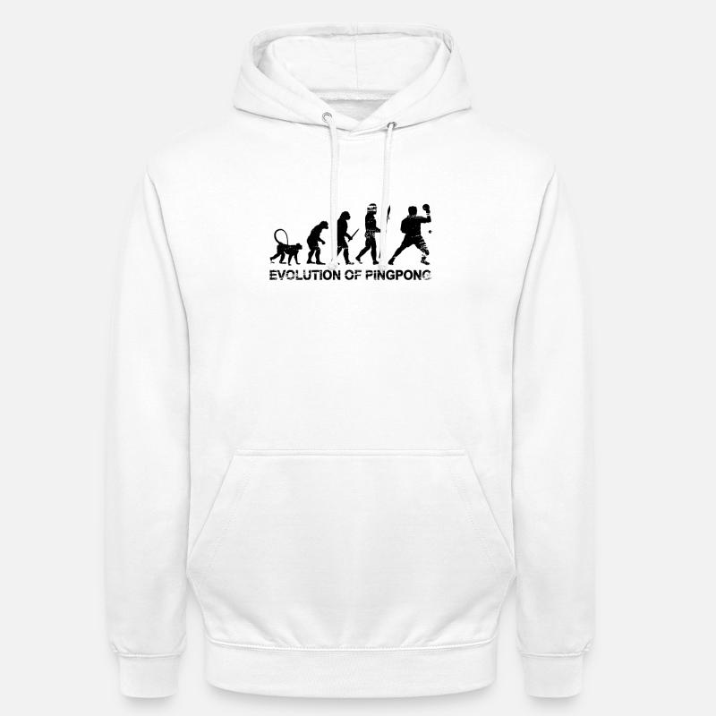 Évolution du pingpong - Sweat-shirt à capuche unisexe - blanc