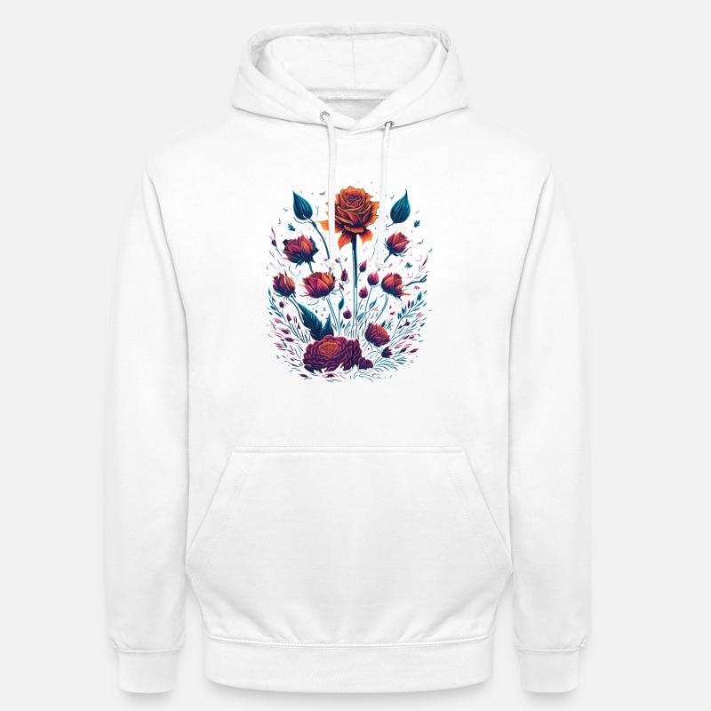 Roses Vaporwave Bouquet - Sweat-shirt à capuche unisexe - blanc