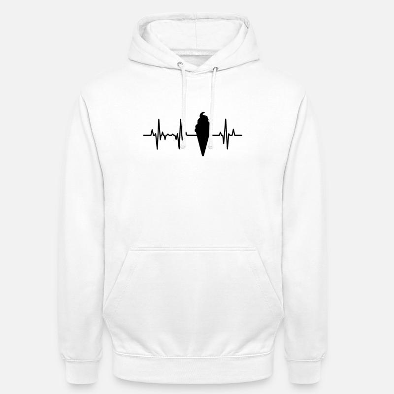 Palpitations cardiaques de crème glacée - Sweat-shirt à capuche unisexe - blanc