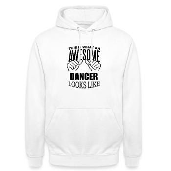 tanzen - Unisex Hoodie - Weiß - Vorne - AI Model Male 185 dark (185cm) & AI Model Female 172 dark (172cm)