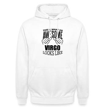 Virgo - Unisex Hoodie - white - Front - AI Model Male 185 dark (185cm) & AI Model Female 172 dark (172cm)