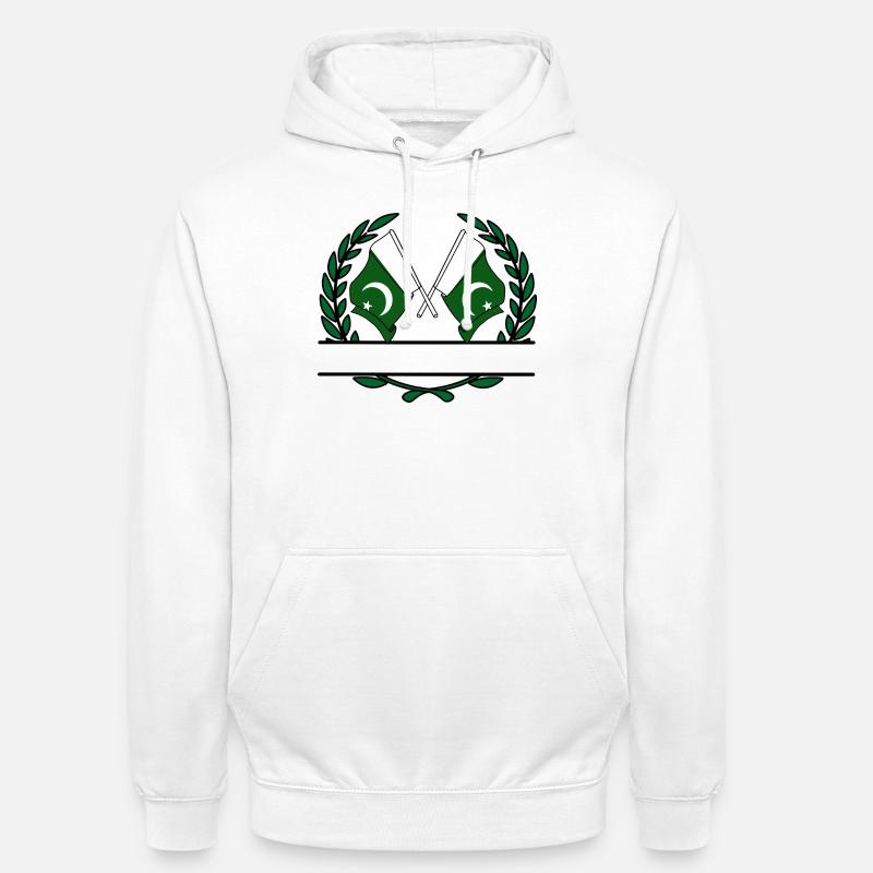 Drapeaux Pakistan bannière couronne de laurier - Sweat-shirt à capuche unisexe - blanc