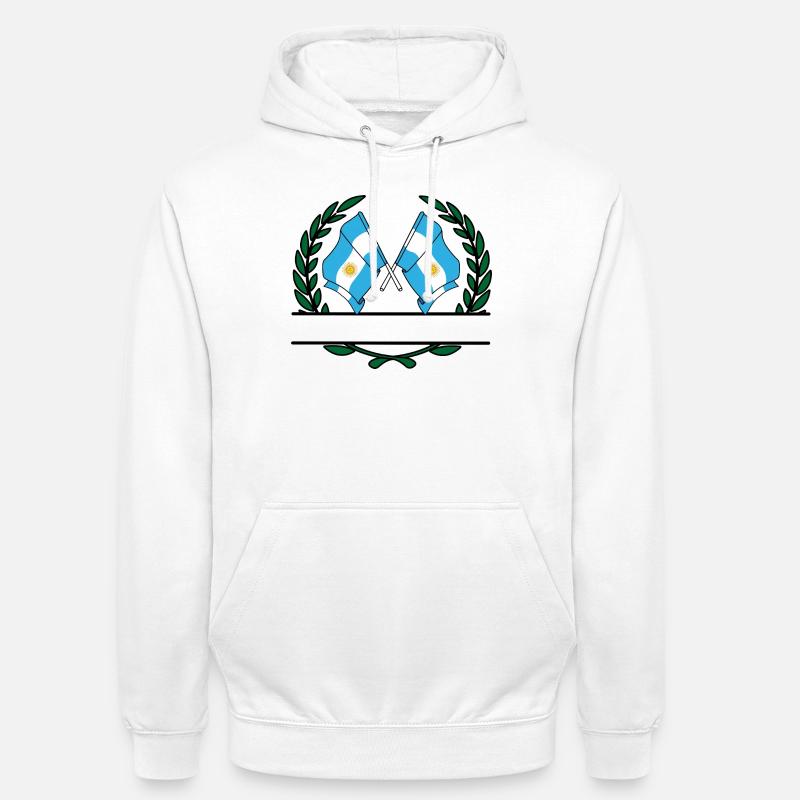 Drapeaux Argentine bannière couronne de laurier - Sweat-shirt à capuche unisexe - blanc