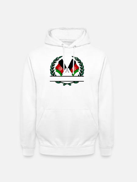 Flags Afghanistan laurel wreath banner - Unisex Hoodie - white