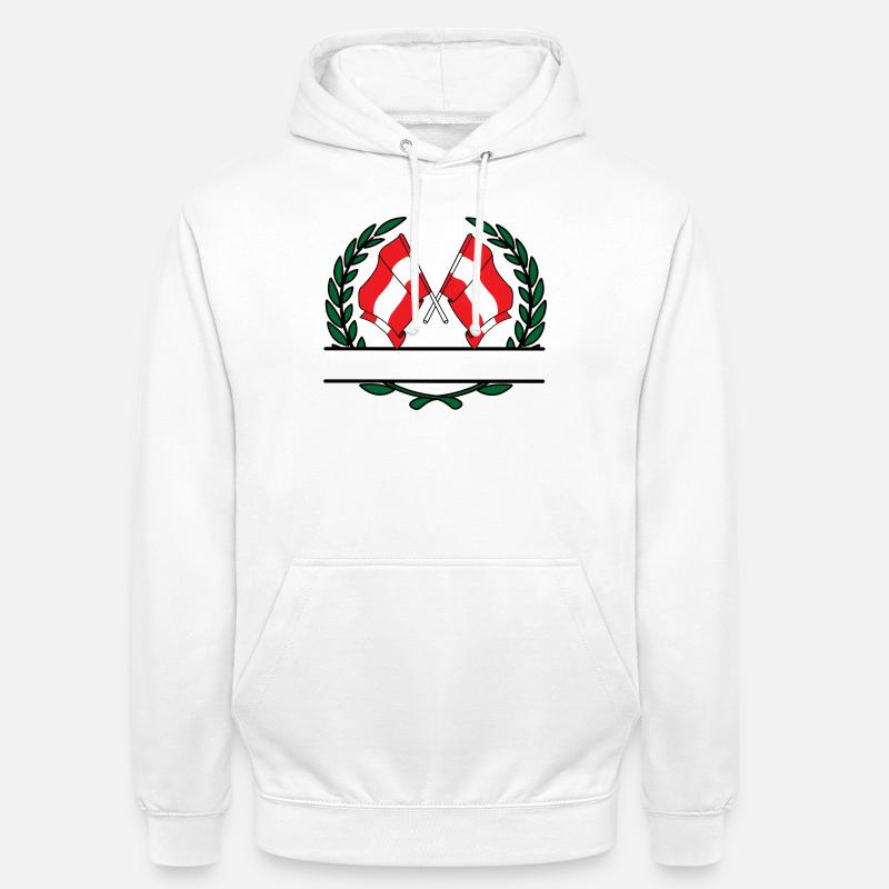 Drapeaux autrichienne couronne de laurier bannière - Sweat-shirt à capuche unisexe - blanc