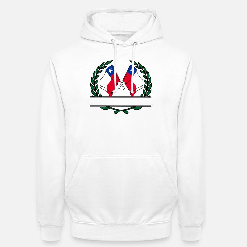 Drapeaux Chili couronne de laurier bannière - Sweat-shirt à capuche unisexe - blanc