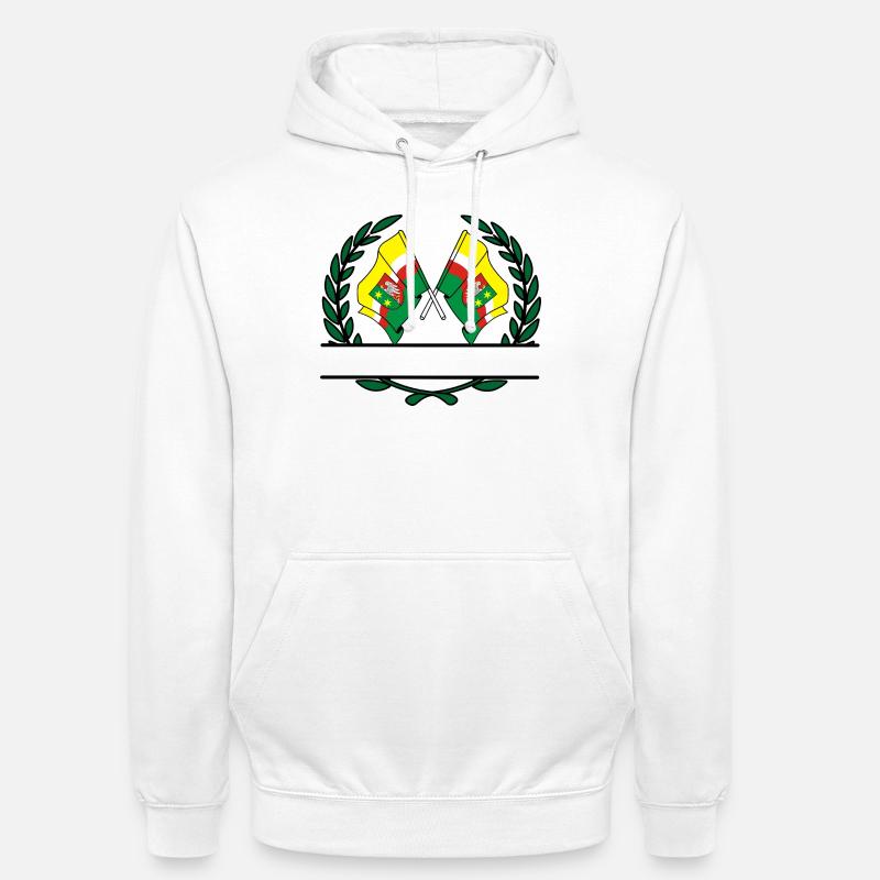 Drapeaux Lubusz couronne de laurier bannière - Sweat-shirt à capuche unisexe - blanc